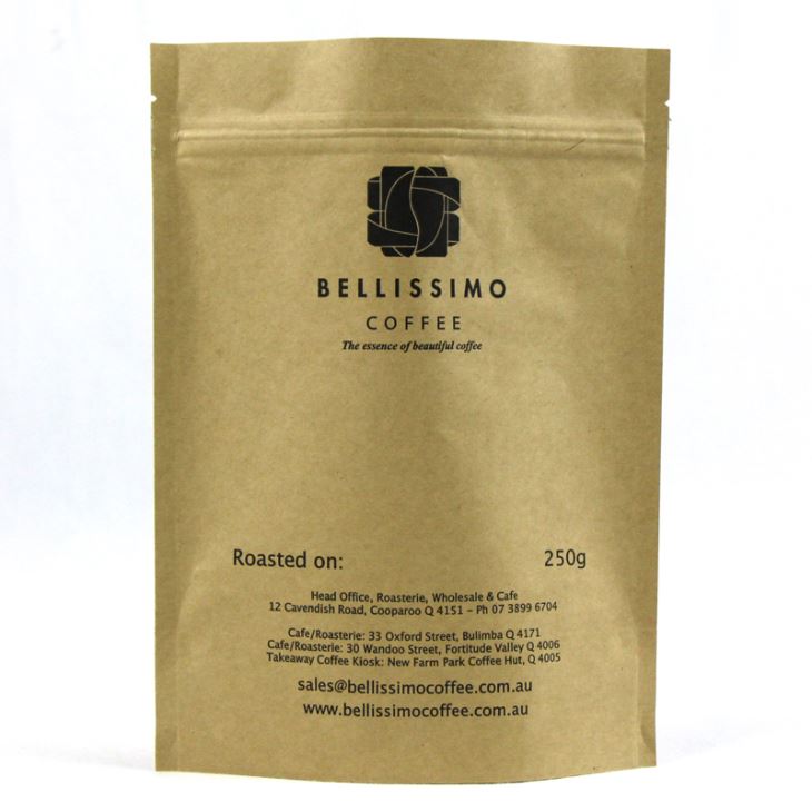 250g Stand Up Coffee Bags con cerniera