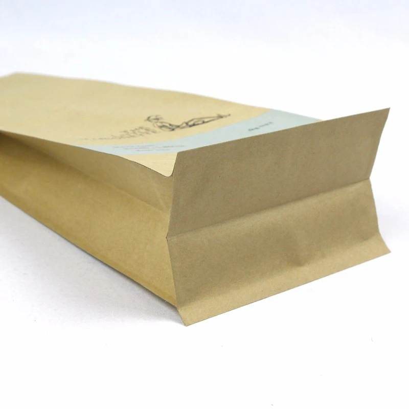 Sacchetto di alluminio di carta Kraft con valvola 8 lato sigillato Kraft Paper Aluminium Foil Bag With Valve 8 Side Sealed