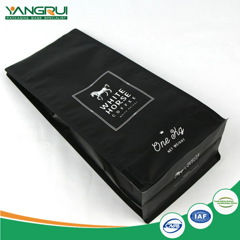 Sacchetto di caffè con foglio di alluminio con valvola 8 lato sigillato Aluminium Foil Coffee Bag With Valve 8 Side Sealed