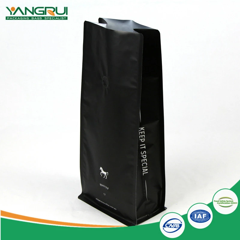 Sacchetto di caffè con foglio di alluminio con valvola 8 lato sigillato Aluminium Foil Coffee Bag With Valve 8 Side Sealed