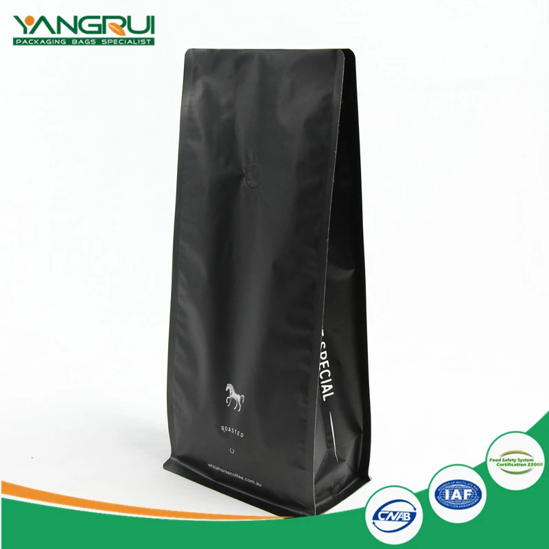 Sacchetto di caffè con foglio di alluminio con valvola 8 lato sigillato Aluminium Foil Coffee Bag With Valve 8 Side Sealed