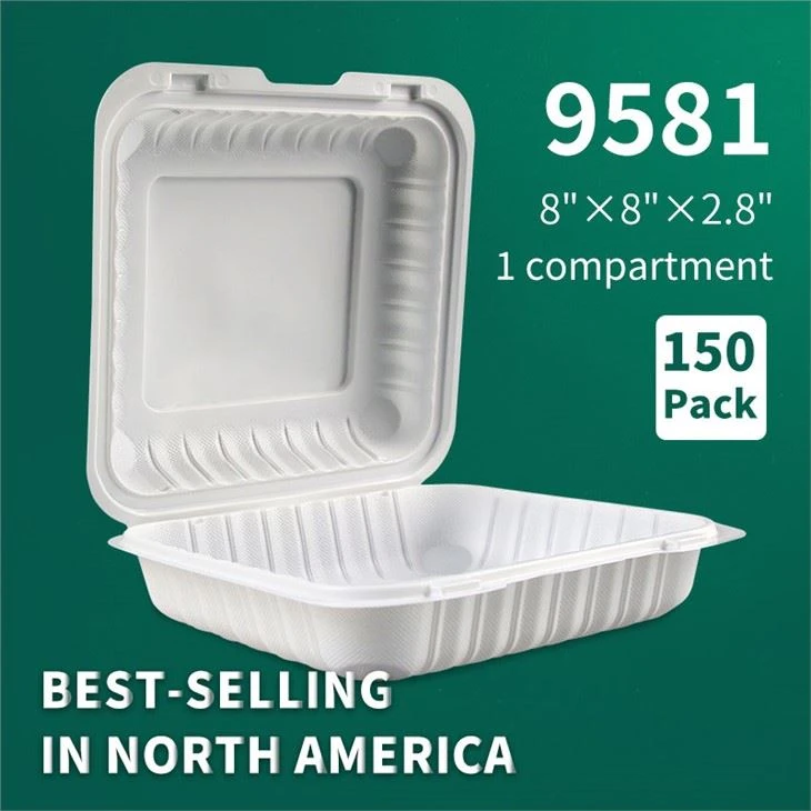 YR9581 America calda vendita usa e getta Take Out Clamshell contenitore per alimenti a microonde incernierato Lunch Box