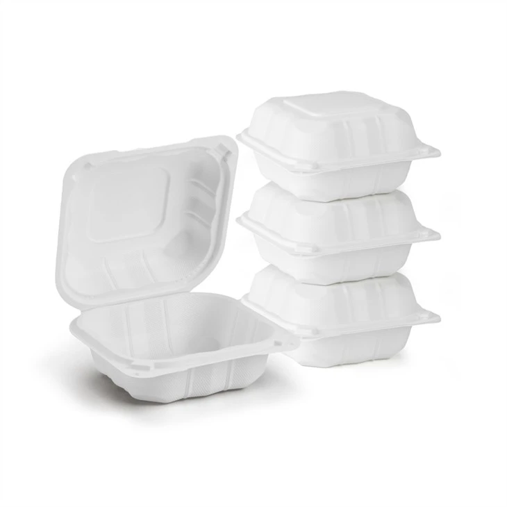 225 Hamburger biodegradabile Fritte francese Fritta imballaggio bento pranzo usa e getta con un contenitore alimentare di plastica