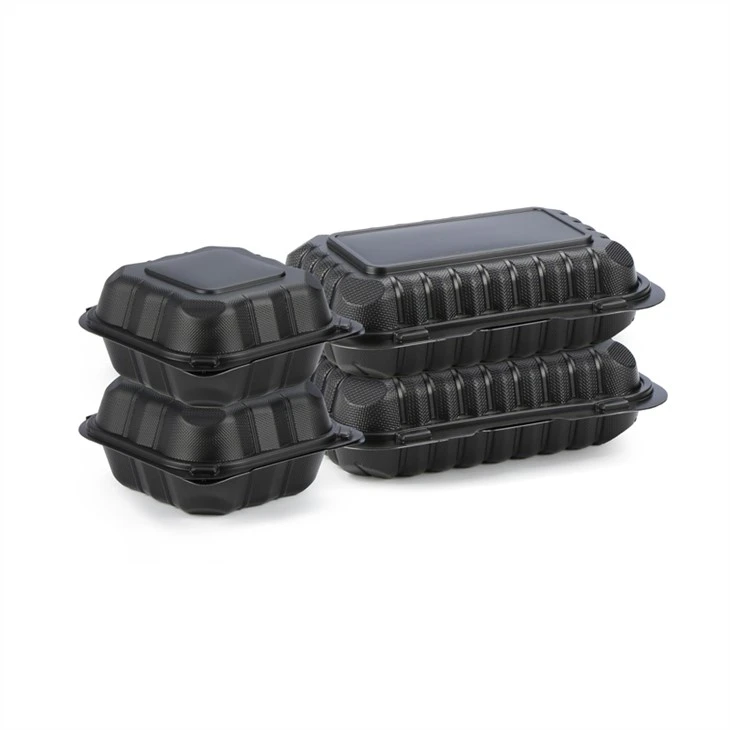 9x6 pollici Nero Take Away Sicuro Per Microonde Bento Box Contenitore Per Alimenti Incernierato Nero Usa E Getta Bento Lunch Box