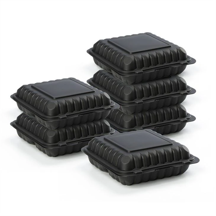 Di alta qualità Microwavable 9x9x3 pollici Take Away Riutilizzabile Conservazione Degli Alimenti Bento Box Usa E Getta Per La Preparazione Dei Pasti Contenitori Per Alimenti