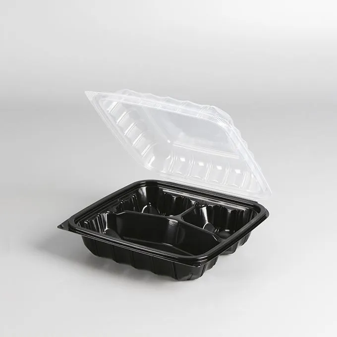 Nuovo articolo Pasto Cibo da asporto Lunch Box Contenitore da asporto in plastica monouso Contenitore per alimenti a doppio colore da asporto per ristorante