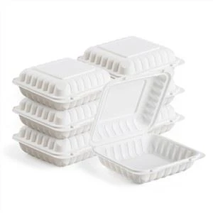8x8 pollici Patatine Fritte di Pollo Imballaggio Contenitore Per Alimenti Biodegradabile Usa E Getta PP Lunch Box Microonde Da Asporto Scatola Incernierata
