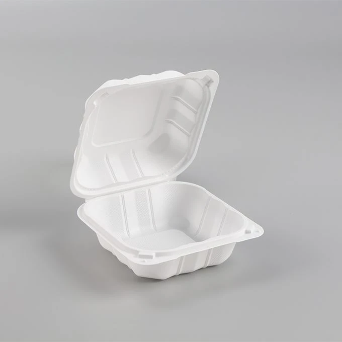 Contenitori a conchiglia MFPP di colore bianco 5x5 "con cerniera per andare scatole per alimenti