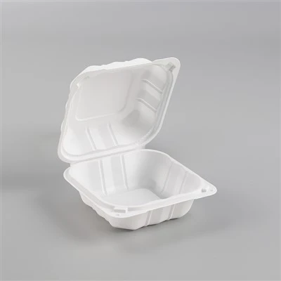 Contenitori a conchiglia MFPP di colore bianco 5x5 "con cerniera per andare scatole per alimenti