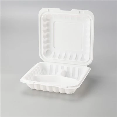 Scatola per alimenti di colore bianco con cerniera MFPP da 8x8 3 pollici