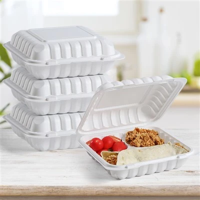 Contenitore per alimenti con cerniera MFPP a conchiglia 8''x8''