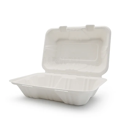 To Go Contenitori Bagasse incernierati