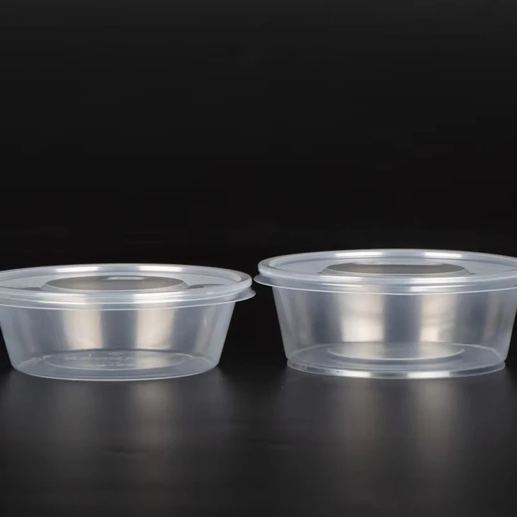 Ciotole rotonde di plastica con coperchi