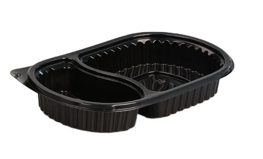 PP oval 2 compartment food container