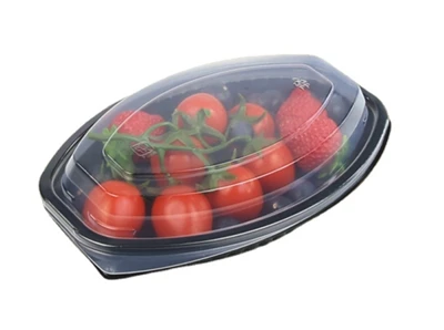 Contenitori per alimenti ovali in plastica PP con coperchio